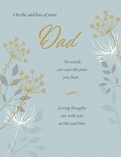 Classic Symapthy Card Sad Loss of Your Dad - 8 x 6 inches - Regal Publishing, C80804,Green