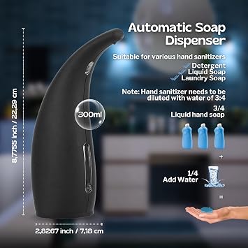 Generic Automatic Induction Soap Dispenser (Rubber Oil Black)