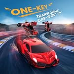 YONCHER Transform Remote Control Car, 1:12 Big Size Transform RC Cars Robot, 2-in-1 Robot Car Toy with Music and Light, Gesture Sensing, 360° Automatic Deformation, for Boys and Girls, Red