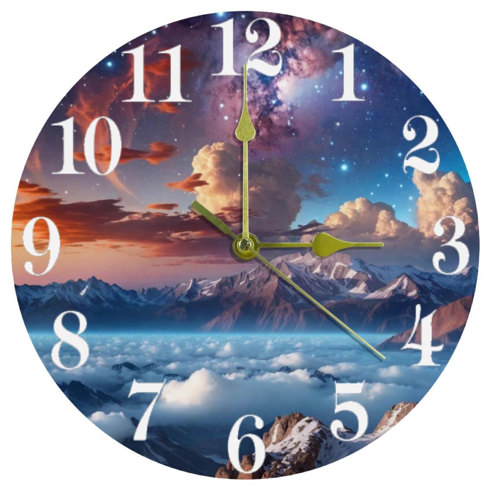 Horloge murale galaxie silencieuse à quartz pour un sommeil sans tic-tac
