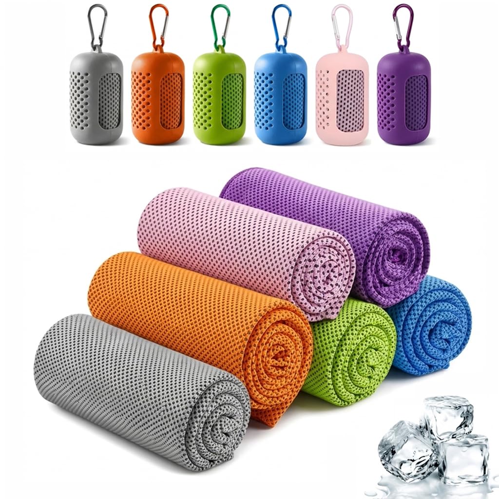 6x Kühlendes Handtuch,nacken kühltuch,Tragbares kühlhandtuch,Cooling Towel | Kühltücher Sporthandtuch Kühlende Handtücher Fitness Outdoor Sports,für Yoga,Reisen,Laufen,weitere Aktivitäten