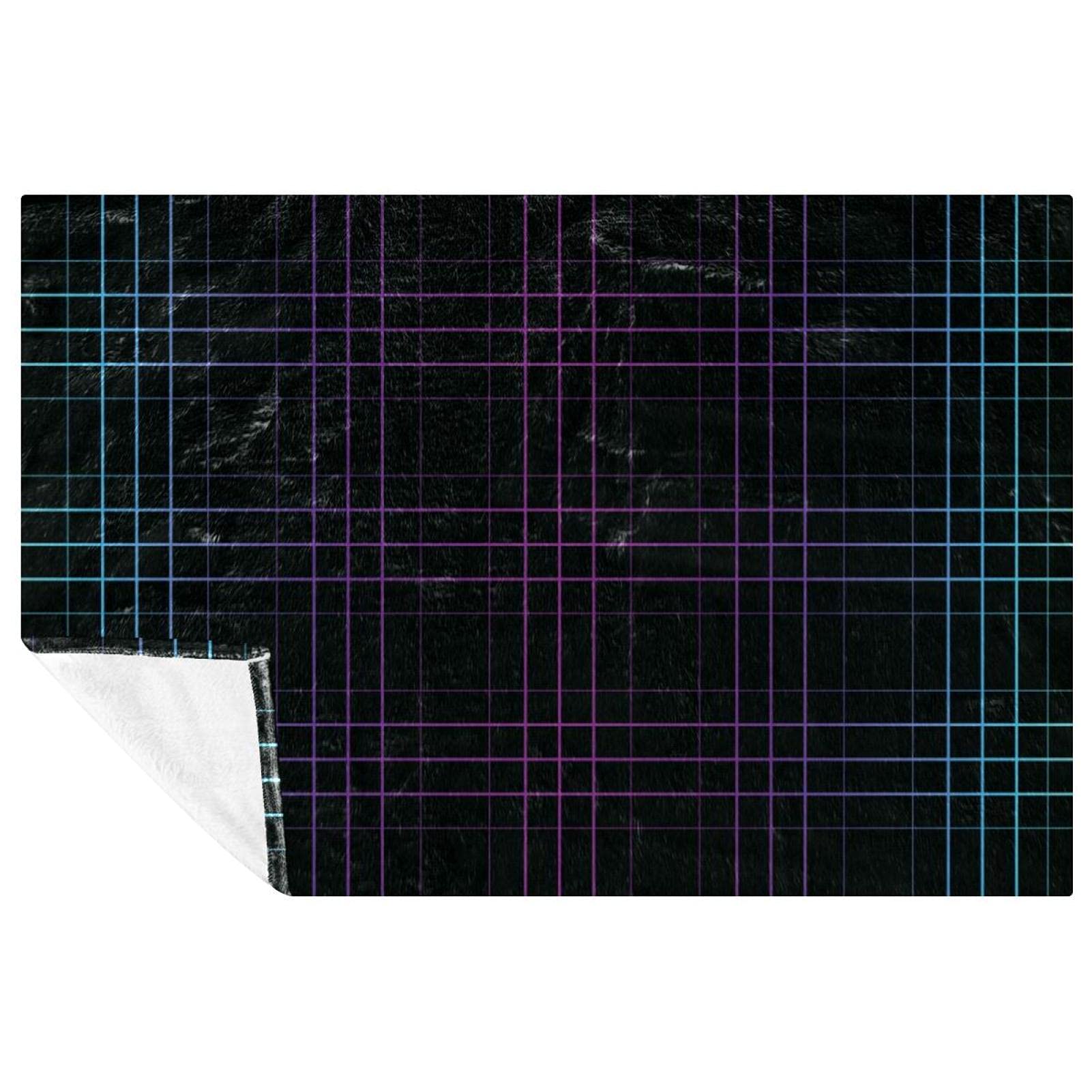 Couverture douce violette et bleue anti-fraîcheur pour lit et pique-nique