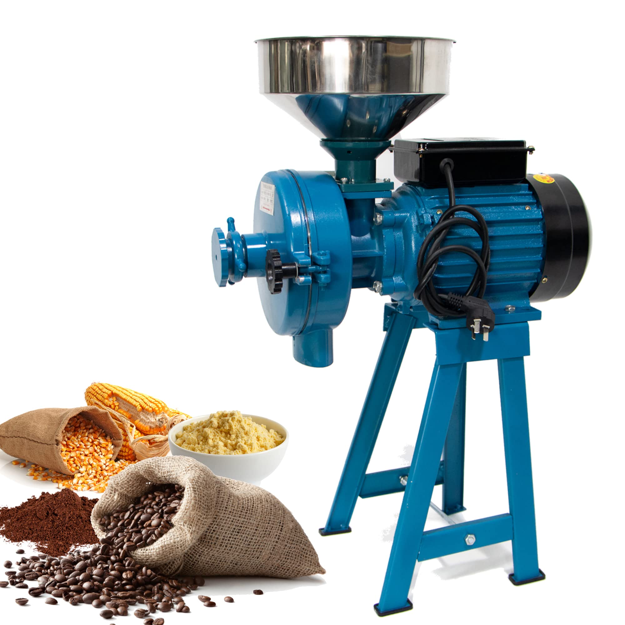 Buy H&ZT 110V Electric Corn Grinder Machine, 2 IN 1 Grain Mill, 3000W