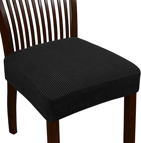 Turquoize Fundas de asiento de silla de jacquard elástico, fundas de asiento para sillas de comedor, fundas de asiento extraíbles y lavables, fundas