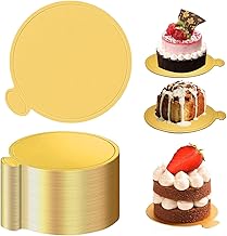 100 Pieces Round Cardboard Mousse Cake Boards, 8 cm Cardboard Cake Board, Mini Round Base for Cakes, Reusable Mini Round Board for Gold Cake, for Buffet, Weddings, Parties