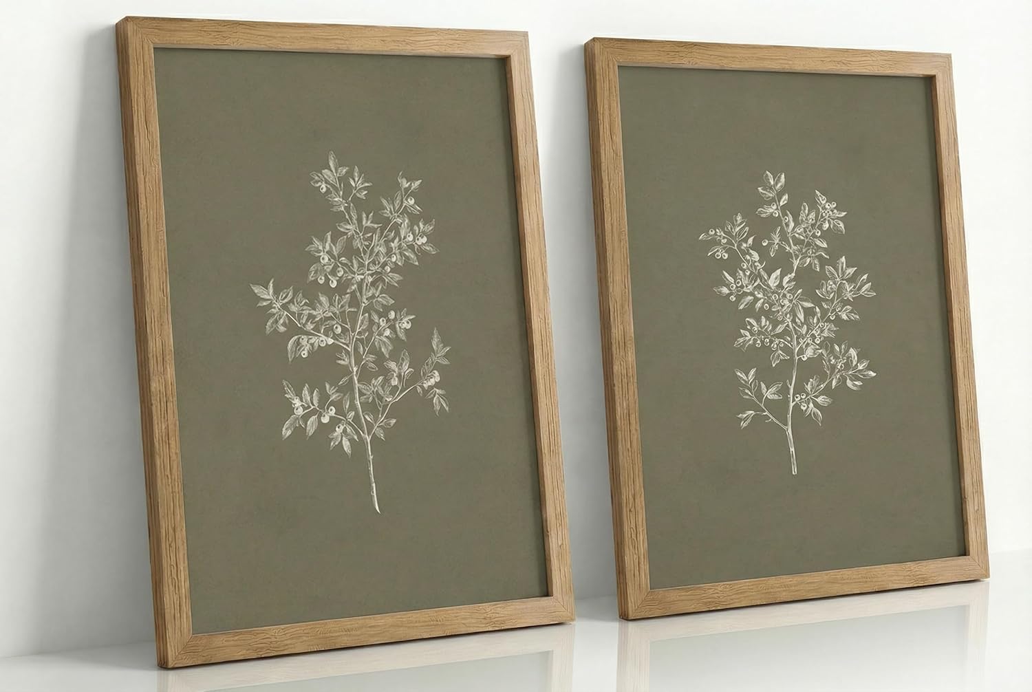 Framed Vintage Botanical Canvas Wall Art Botanical Illustration Pictures Wall Decor Farmhouse Sketch Plant Posters Prints Artwork for Living Room Bedroom Farmhouse Home Decoration 12''x16''Framed