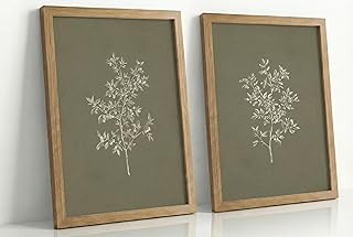 Framed Vintage Botanical Canvas Wall Art Botanical Illustration Pictures...