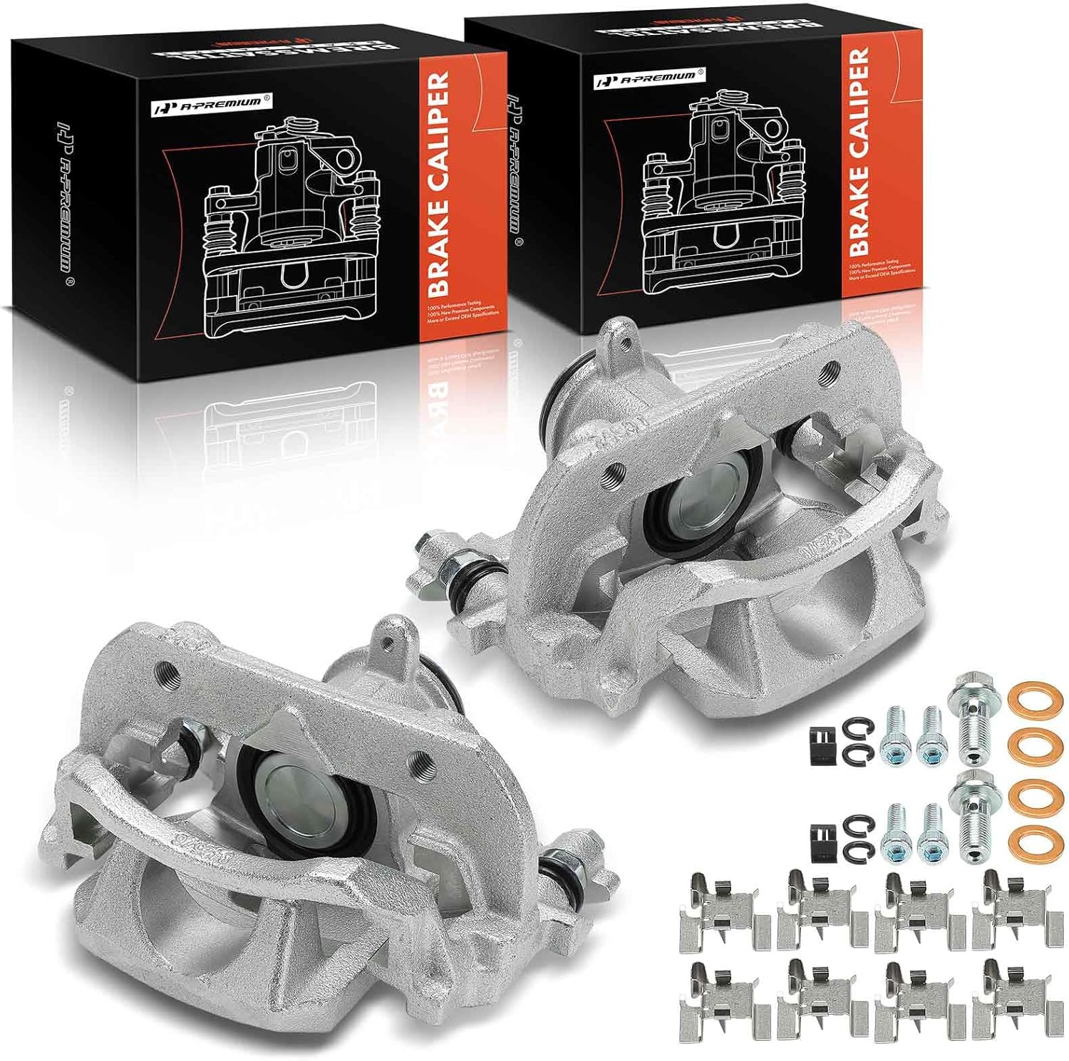 A-Premium Disc Brake Caliper Assembly with Bracket Compatible with Toyota Camry 2018-2024, Avalon 2019-2022 - Rear Driver and Passenger Side