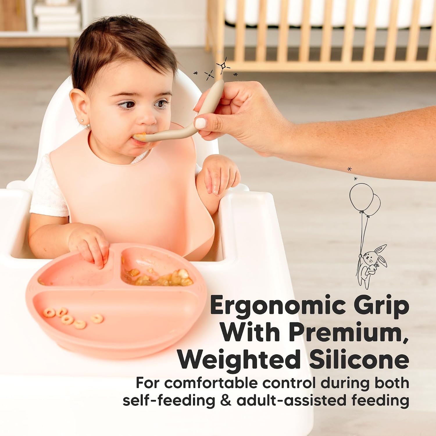 KeaBabies 3-Pack Silicone Baby Spoons and 12-Pack Baby Food Containers - Toddler First Food Training Spoon - 4 oz Leak-Proof, Microwavable Feeding Container image 5