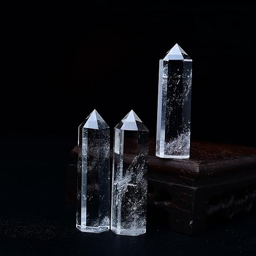 Miniatura 6 de 1 torre de cristal curativo de cuarzo transparente1.96-2.36 pulgadas, piedra natural de energía Reiki, 6 chakras facetados, cristal de cuarzo,