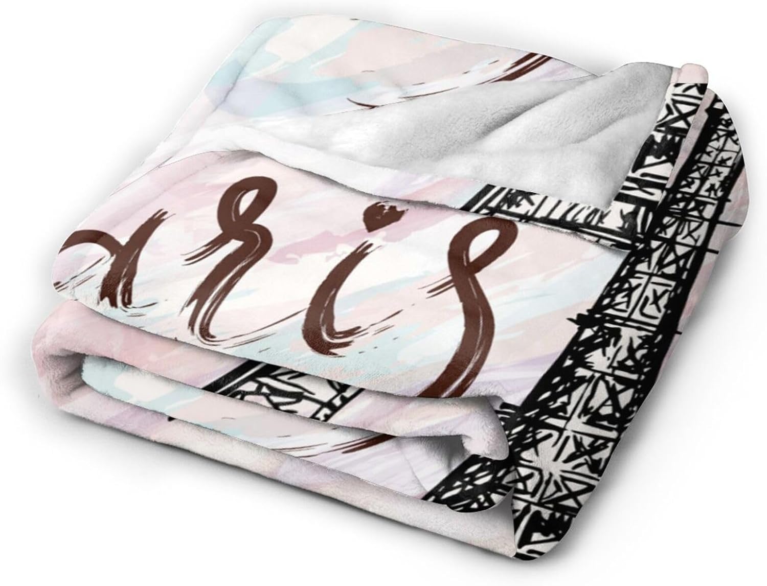 Paris Eiffel Tower Pattern Blanket, Soft Blankets Flannel Bed Throw Cozy Lightweight Plush Gifts for Women Men Boys Girls Sofa Couch Bedroom Living Rooms Warm All Season, Home Decor, 80"x60" - Image 2