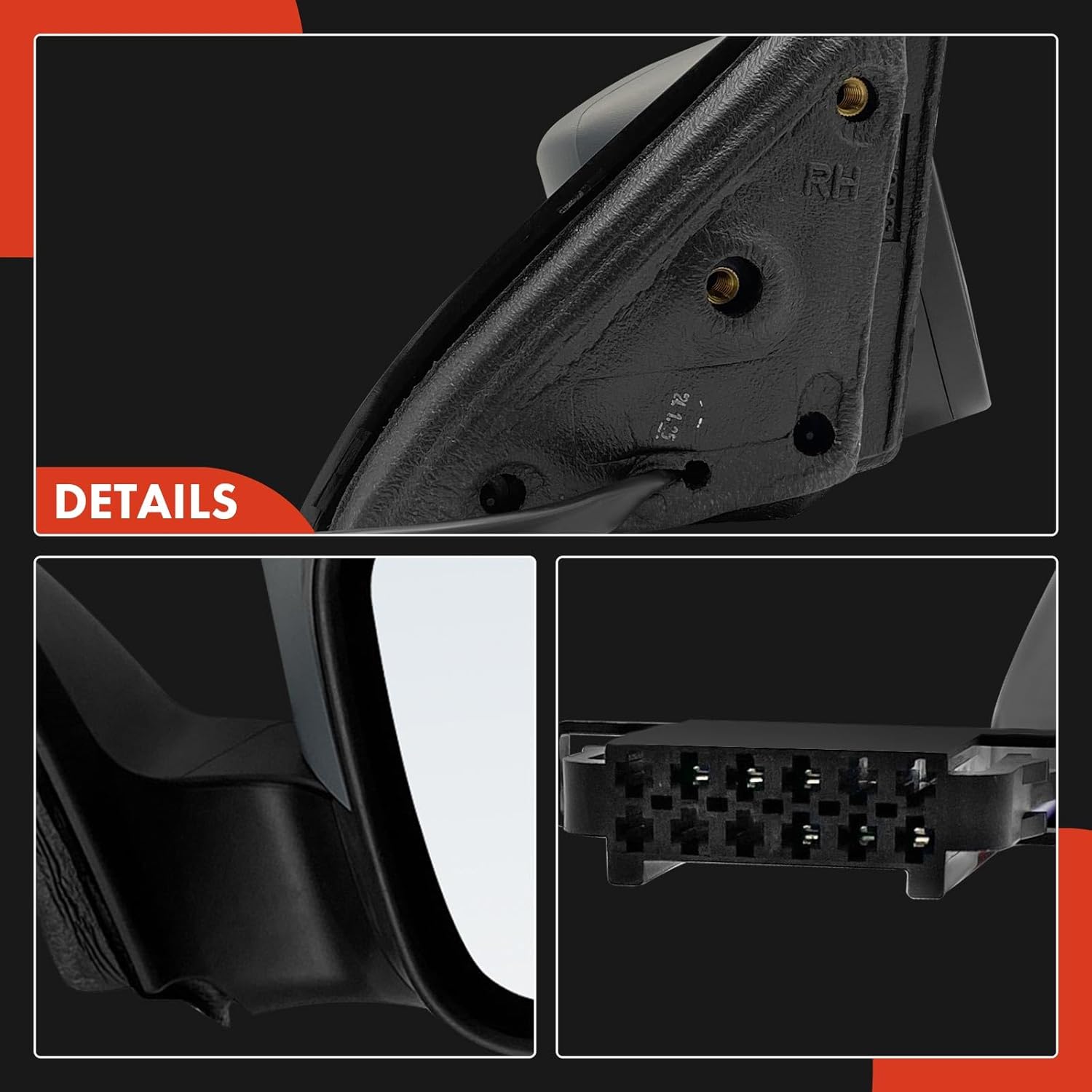 A-Premium Passenger Side Power Door Mirror - Compatible with Volkswagen Jetta 2011-2018 - Heated Manual Folding Black Outside Rear View Mirror w/Turn Signal - Replace# 5C7857508AE-PFM