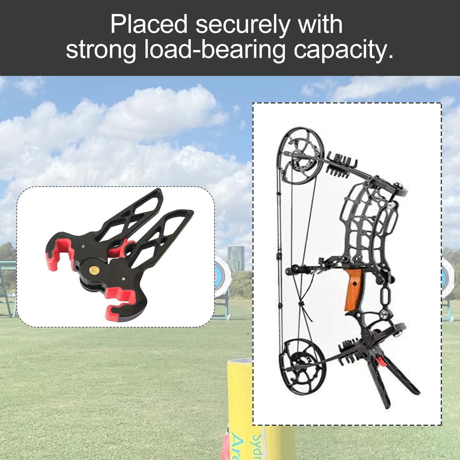 KURUGELI Support Pliable pour Arc à Poulies - Pince pour Limbs d'arc, Support Réglable Universel, Antidérapant en Silicone pour Chasse et Tir à l'arc
