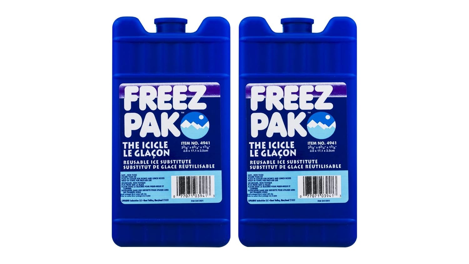 Freez Pak Icicle Resuable Ice Ideal Size for Insulated Lunch Totes Pack of 2