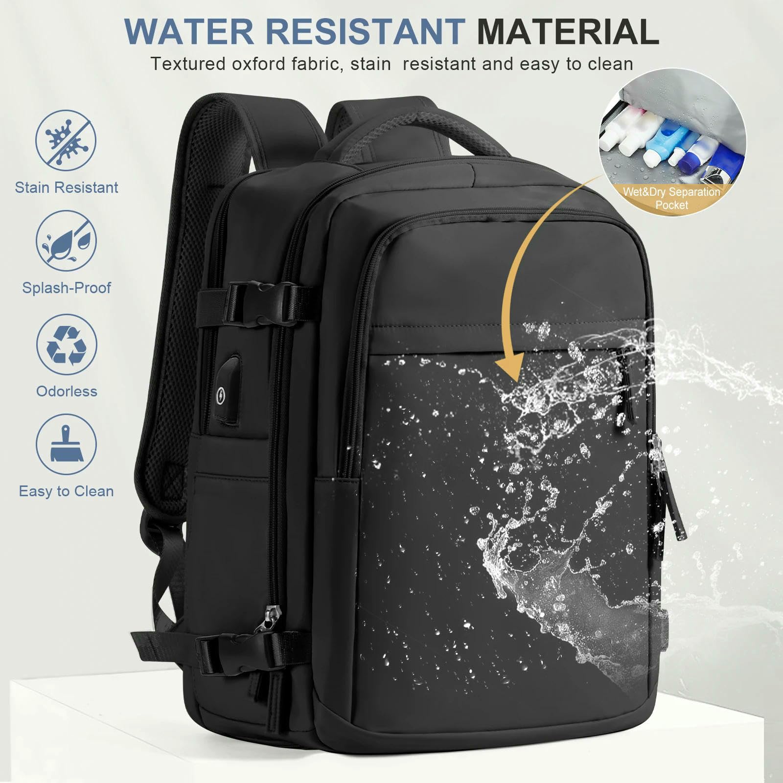 Schulrucksack Herren-Rucksack Für Reisen, Damen-Rucksack, Wasserdicht, Laptop-rucksäcke, Wandertaschen, Verstellbare Träger, Campus-pendel-Essentials