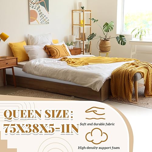 Miniatura 2 de Cuña de colchón, cuña inclinada doble de 5 pulgadas para reflujo ácido, dolor de cuello y espalda, ronquidos, elevador ajustable debajo del colchón