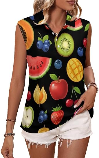 Womens Sleeveless Golf Shirt Athletic Tank Tops Ladies Casual Polo Summer Workout Wear