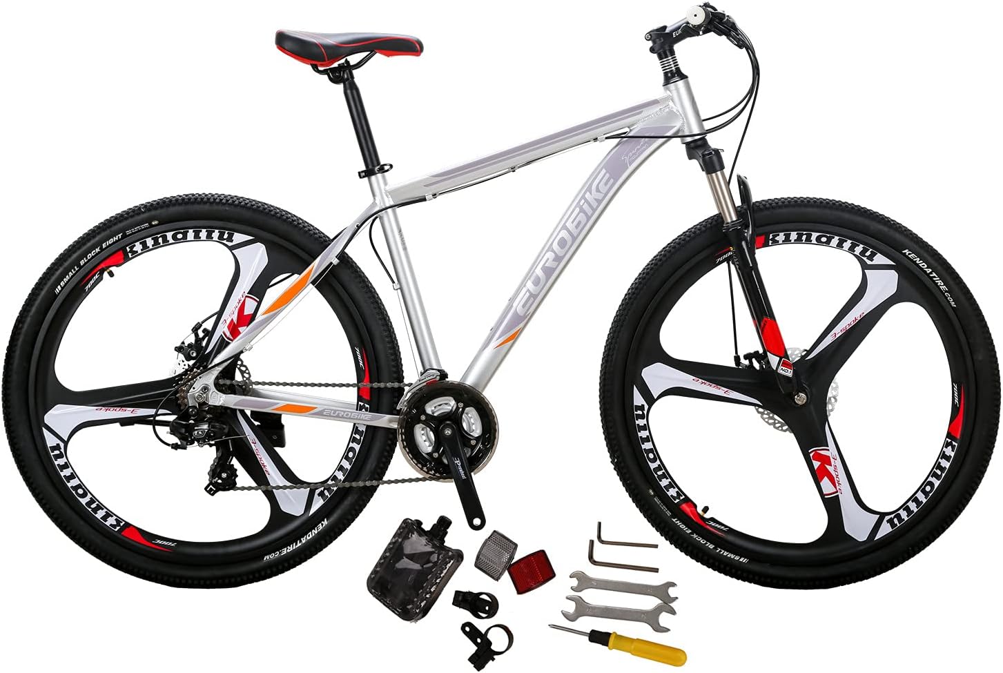 Eurobike X9 Aluminum Frame Mountain Bike 21 Speed 29 Inches 3 Spoke Wheels Dual Disc Brake Mountain Bicycle Blackgreen : Everything Else