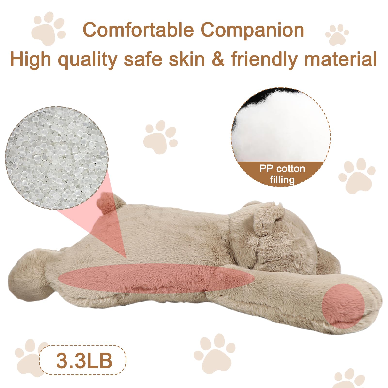 MeHoo 3.3LB Peluche Ponderado para Ansiedad 60 cm Animal de Peluche Ponderado Juguetes Sensoriales para Autismo Weighted Anxiety Stuffed Animal Almohada Regalo de Cumpleaños