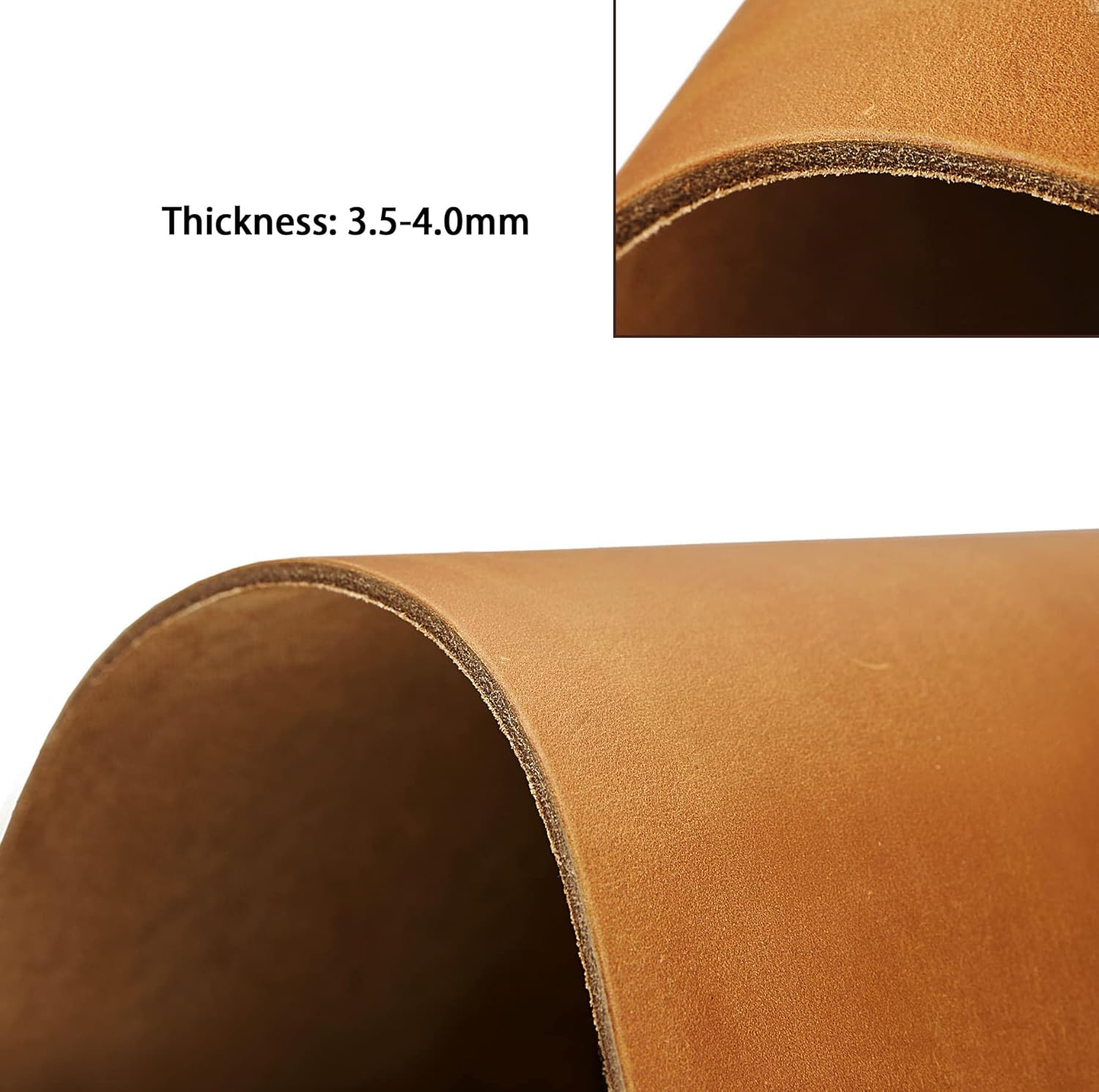 Genuine Leather Sheets Tooling Leather Full Grain Leather 3.6mm-4.0mm (9-10oz) Thick Cowhide Leather Pieces Square for Crafts Heavy Weight(Bourbon Brown 12"x12")