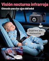 Vista 5 de Rohent Cámara dual para automóvil de bebé para 2 niños: pantalla dividida HD de 6.9 pulgadas con brillo automático Cámara de asiento trasero