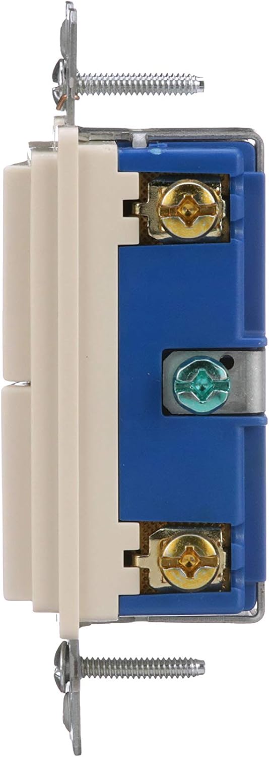 Eaton 7728LA-SP 15-Amp 120-Volt Decorator Heavy Duty Grade Two Single-Pole Combination Switches, Light Almond