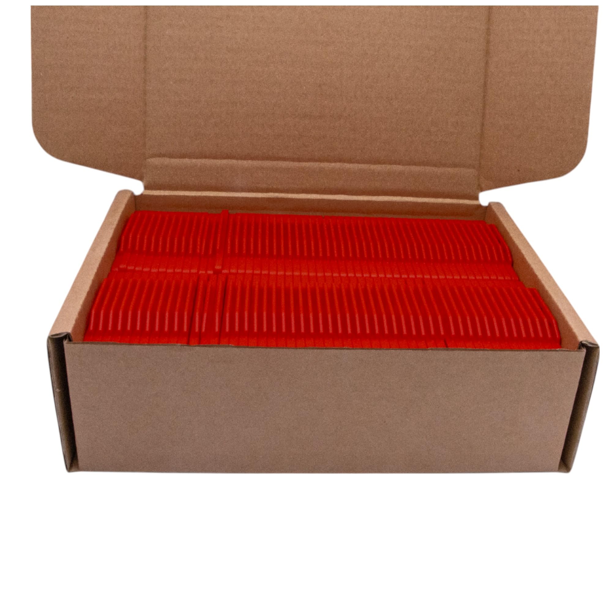 ALG ID Cards Pack of 100 Single-Sided Rigid Open Faced ID Card Pass Badge Holders Horizontal/Landscape (CR80 54mm 86mm) (Red) - Made in Britain - Image 2