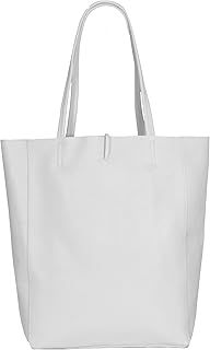 large white leather tote