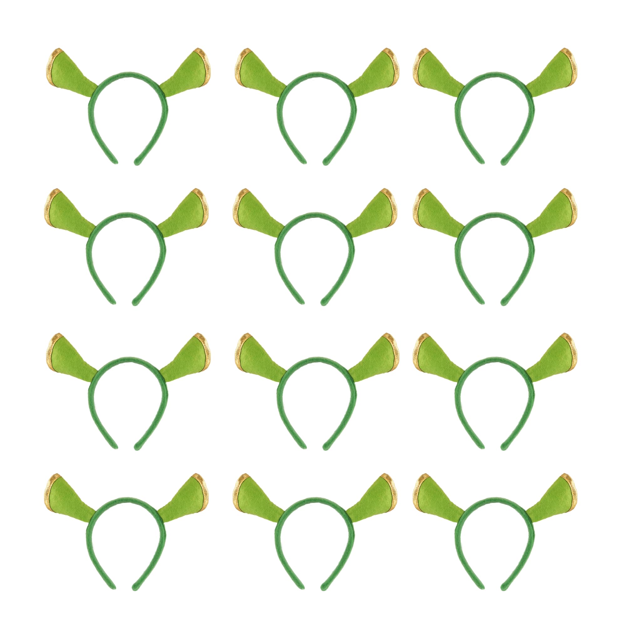 FNA FASHIONS Green Ogre Ears Headband with Gold Edging | One Size Fits Adults | Fun Halloween, Cosplay, Costume Parties & Fancy Dress Accessory (12) โ image 1