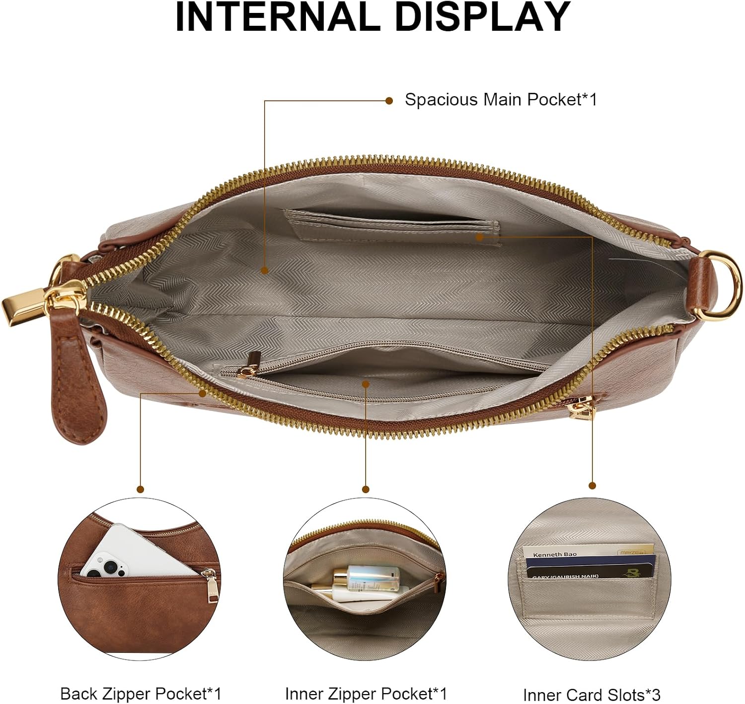 KKXIU Small Cute Purses for Women - Vintage PU Leather Shoulder Bag, Boho Crossbody Bag with Detachable Ajustable Wide Strap