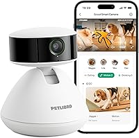 PETLIBRO Scout AI Pet Camera Indoor: Multi-Pet Recognition, 360° Auto-Tracking, Smart Daily Summaries, 1080P Night Vision Dog & Cat Cam with App