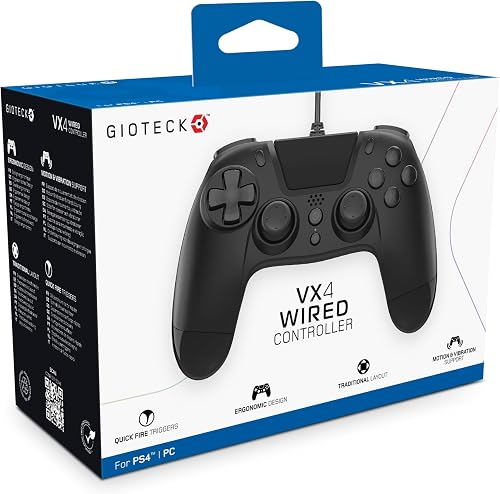 Gioteck VX-4 Wired Controller for PlayStation 4 - Black