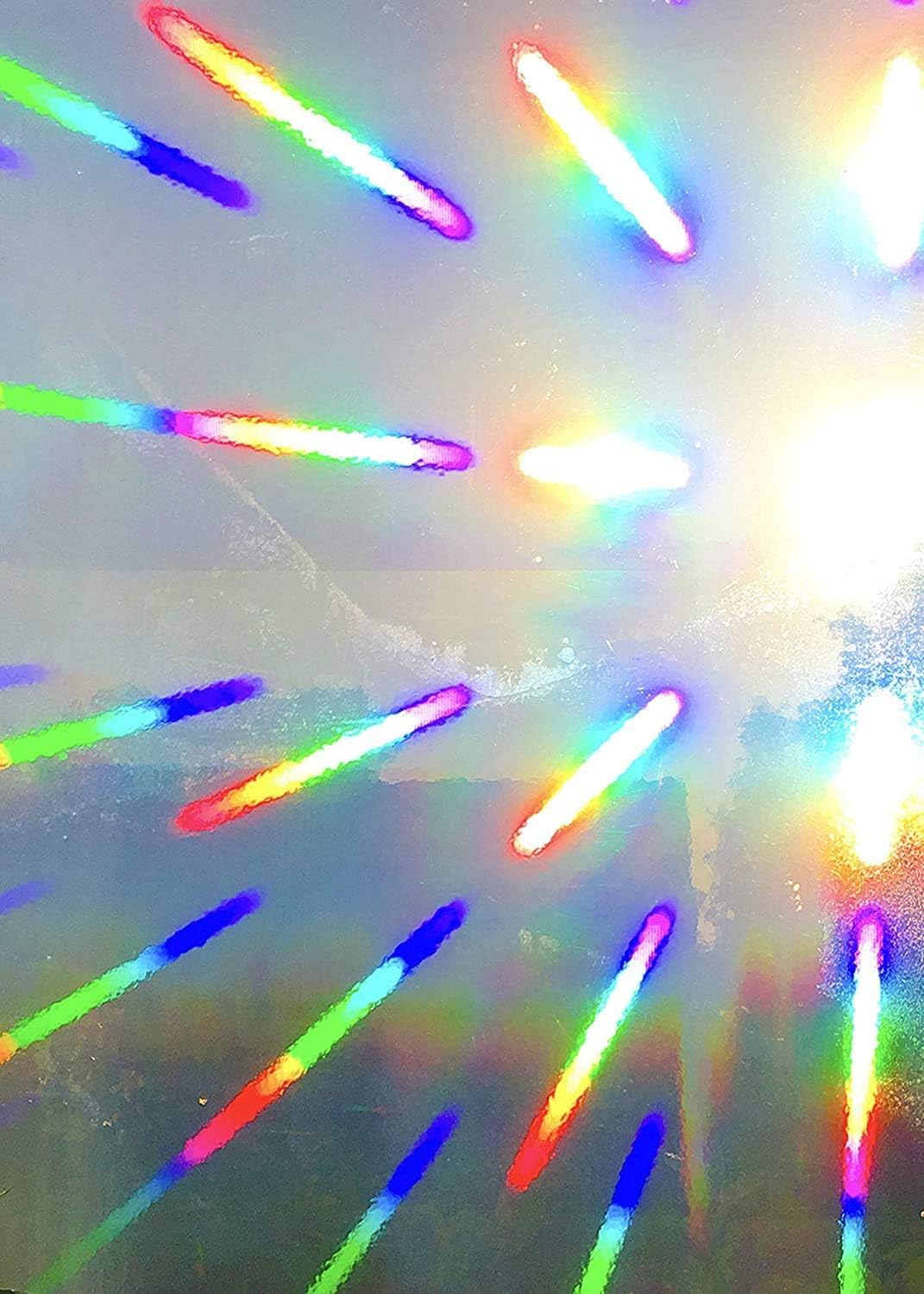 Rainbow Symphony – Make Your Own Rainbow Window Sun Catchers, Stickers and Decals. Craft Film for Cricut & Silhouette Cutting Machines, Spectra Star Pattern 12" x 18" - Made in The USA