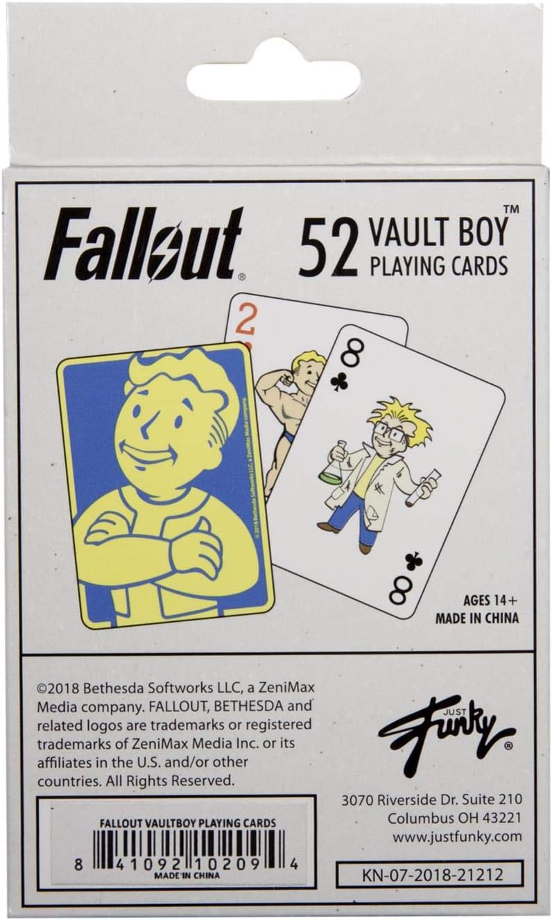 Fallout Playing Cards Deck - Depicting Your Favorite Vault Boy Perks from the Video Game - Full 52 Card Deck