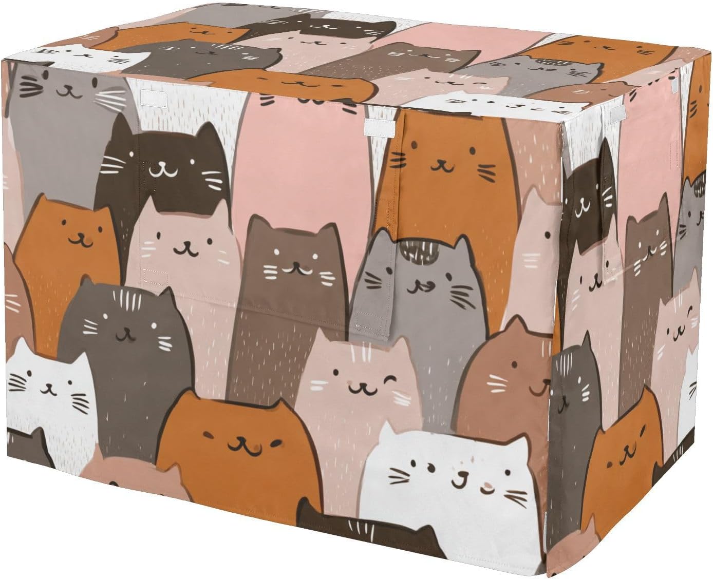 Dog Crate Cover Kennel Cover for Dog Cages Breathable for Wire Cage Indoor Outdoor Cat Faces Colorful