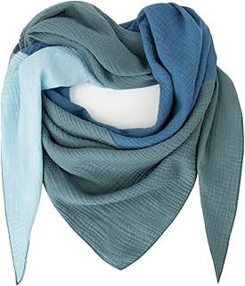 Gloop Women's Scarf XXL Knitted Triangle Scarf Cotton Triangular Scarf Muslin Scarf Without Scratching on Skin Made in Italy