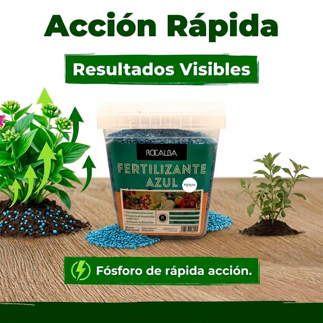 Abono Azul Universal MUY EFICAZ | Fertilizante Granulado NPK 10-10-20 Magnesio y Microelementos | Potencia Raíces, Crecimiento y Floración | Para Huerta, Jardín, Césped y Macetas | Nexum Market (4 KG)