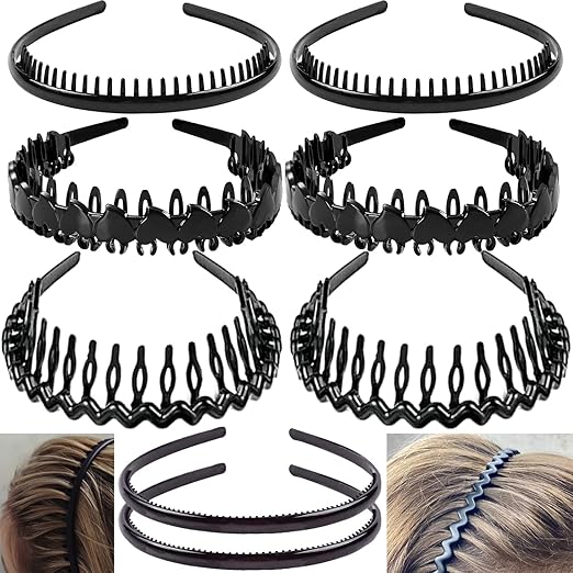 LAPOHI 8 PCS Fashion Effortless Plastic Headbands with
