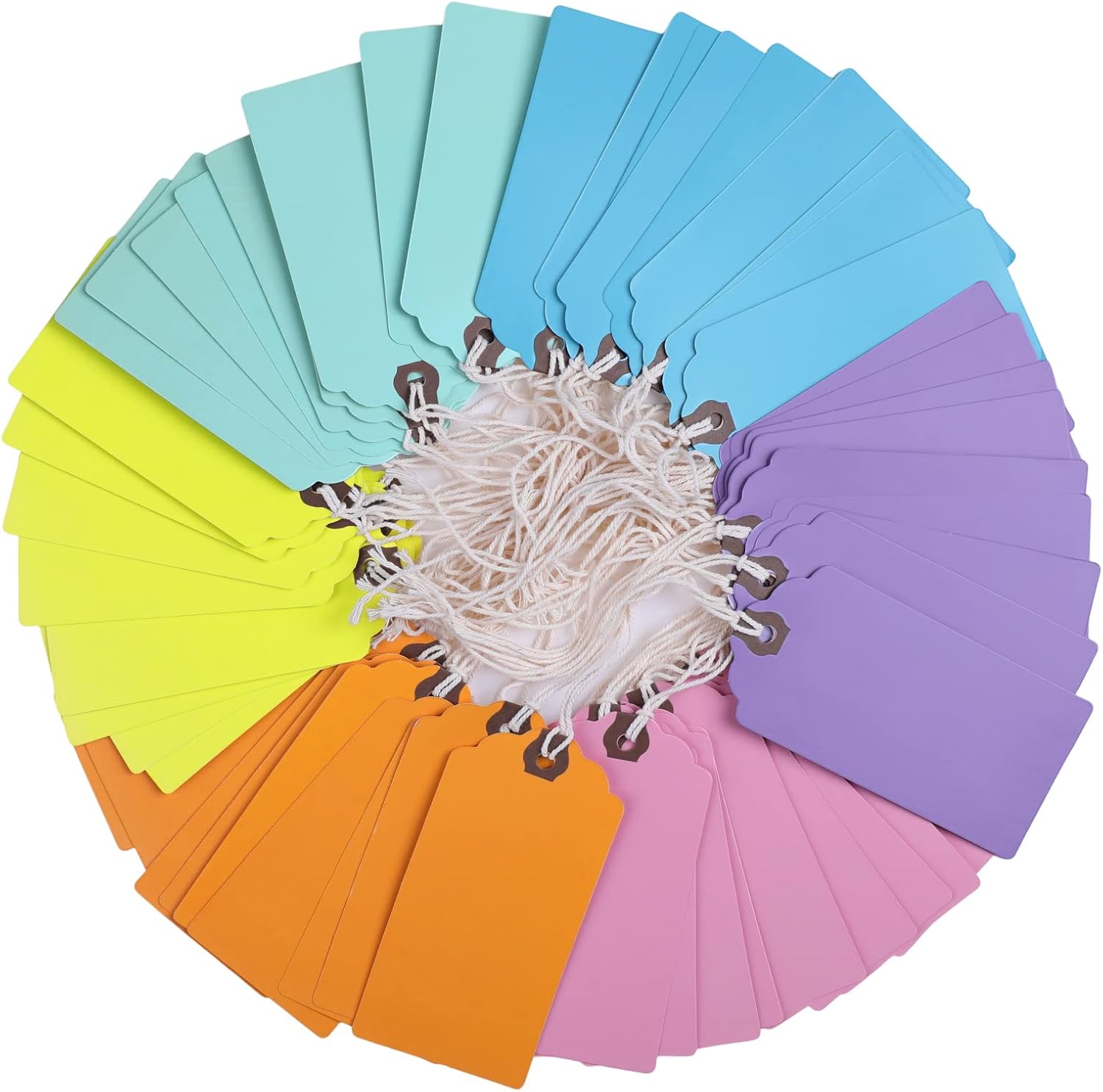 Outus 60 Pcs Blank Large Paper Gift Tags, Macaron Color, 4 3/4" X 2 3/8" image 2