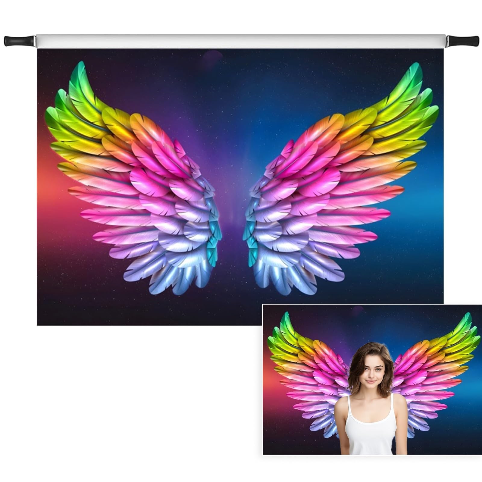 Amazing Angel Wings Backdrop Beautiful Photography Template Design - Ai Generated Stock - View #8