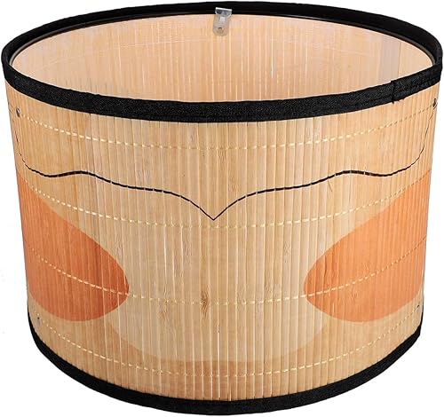 Uonlytech Pantalla de lámpara de tambor, E26E27, pantalla de bambú vintage, estilo bohemio, accesorios reemplazables para lámparas de mesa