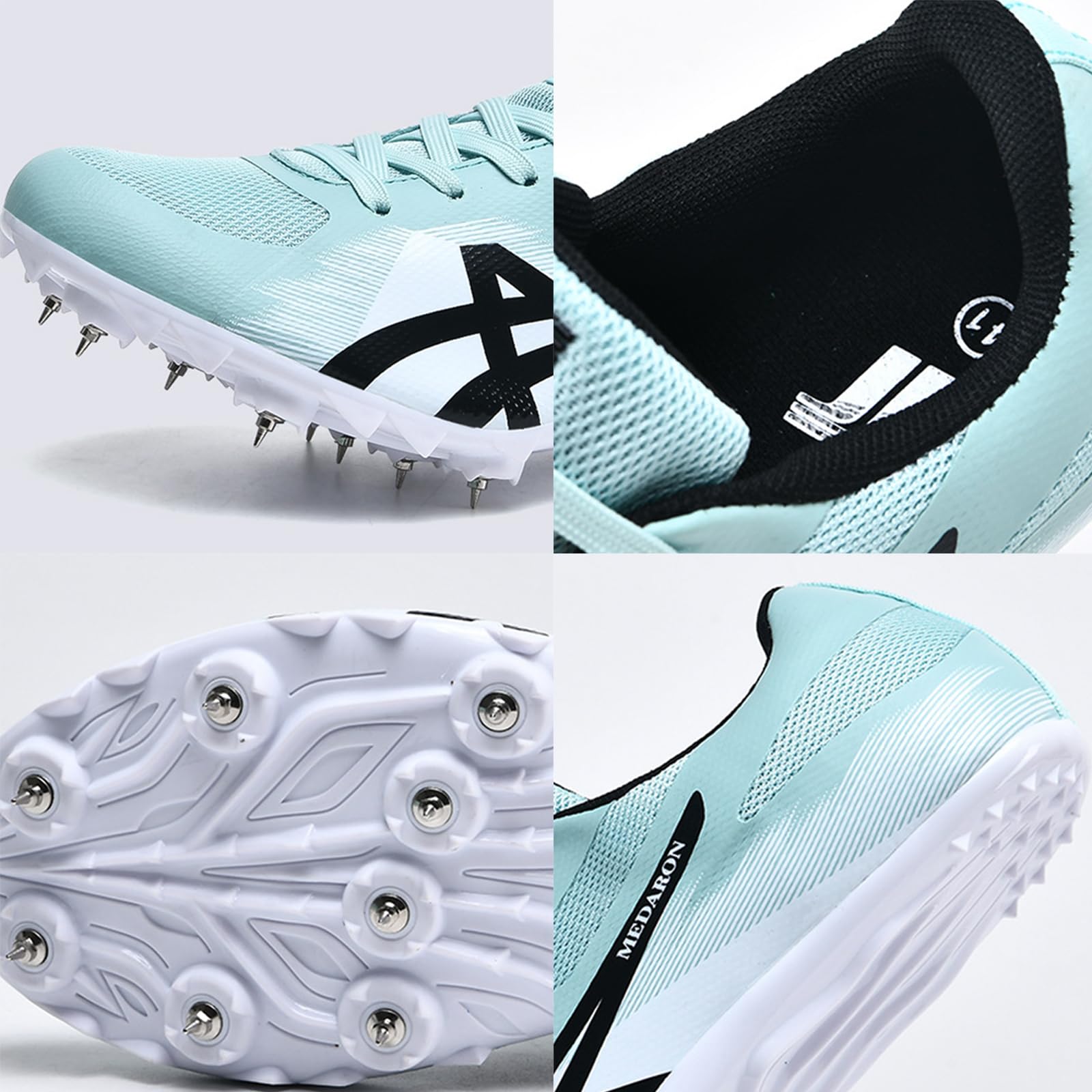 NGARY Herren Leichtathletikschuhe with 8 Spikes Track & Field Schuhe Trainingswettbewerb Weitsprungschuhe Junior Sprint Für Jugendliche, Jungen Und Mädchen