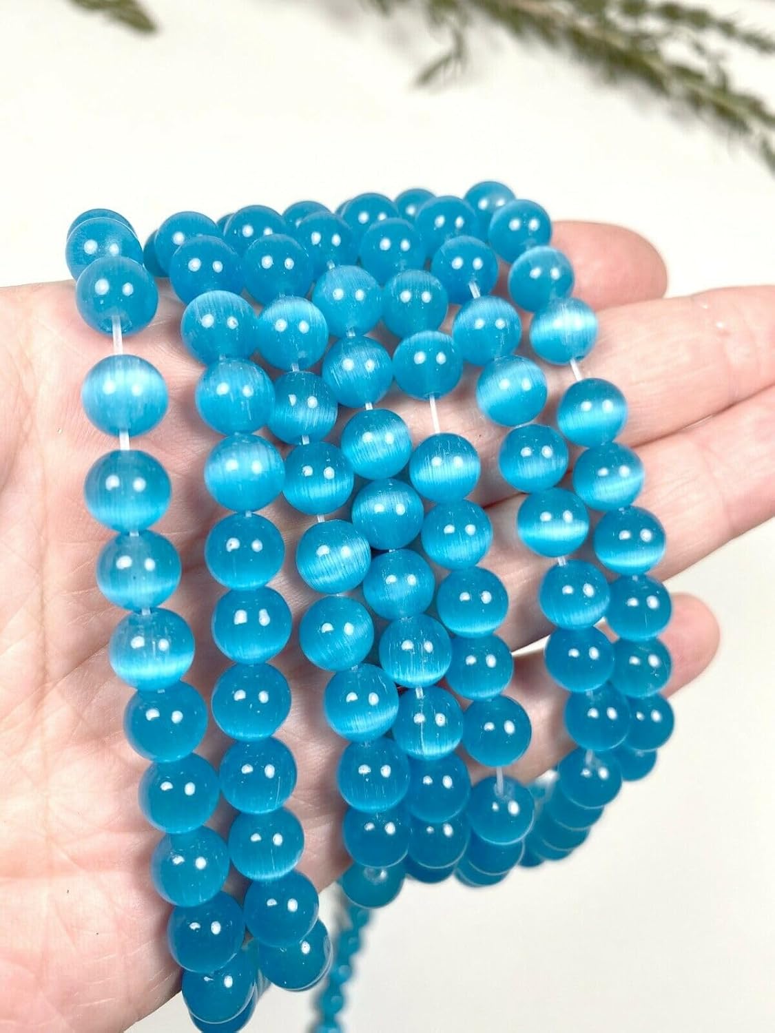 Cat Eye Glass Beads 8 mm Bulk for Jewelry Making, DIY Bracelet Supplies, Birthday Gift for Beaders, Assorted, 300 Pcs