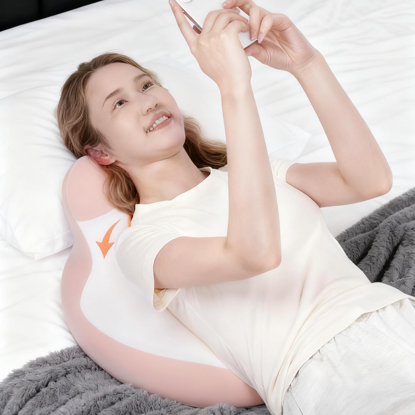 Cuscino Per In Posizione Prone Impermeabile In Tutte Le Posizioni | Cuscino Da Lettura Per Dormienti Proni per Donne Uomini Adulti Anziani Persone di Mezza Età Hotel Viaggio Campeggio