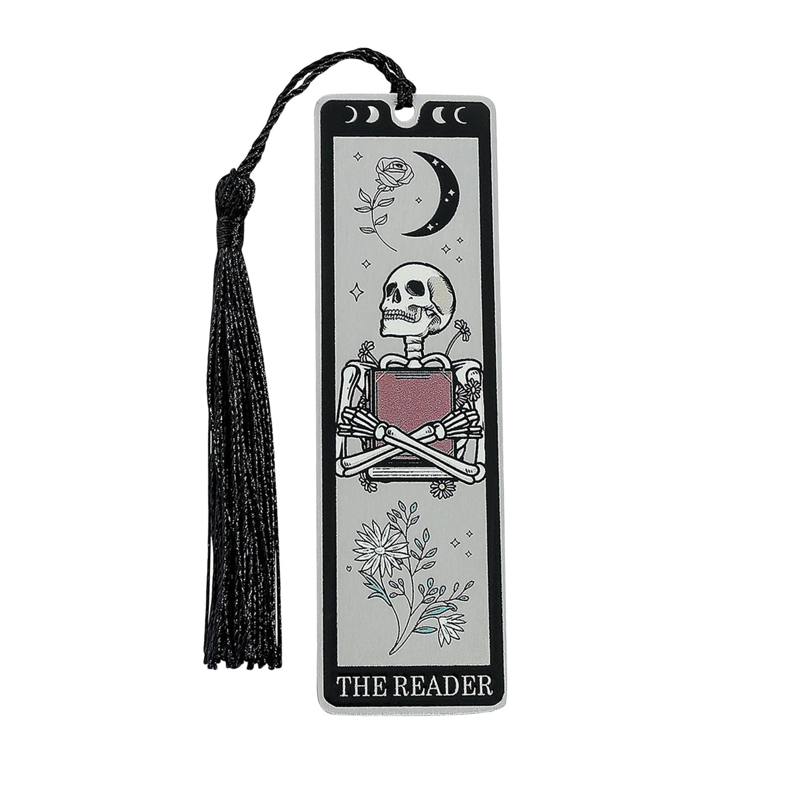 GlamRays gifts for book lovers for women funny bookmarks for women men tarot bookmark skeleton cards horror gifts