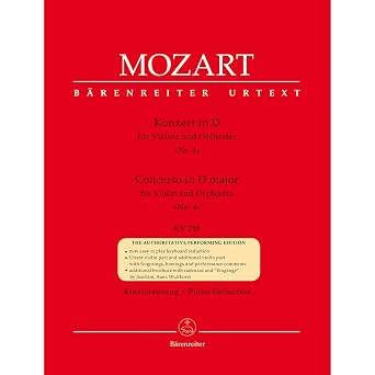 Mozart, W.A. - Concerto No. 4 in D Major, K. 218 - Violin and Piano - by Christoph-Hellmut Mahling