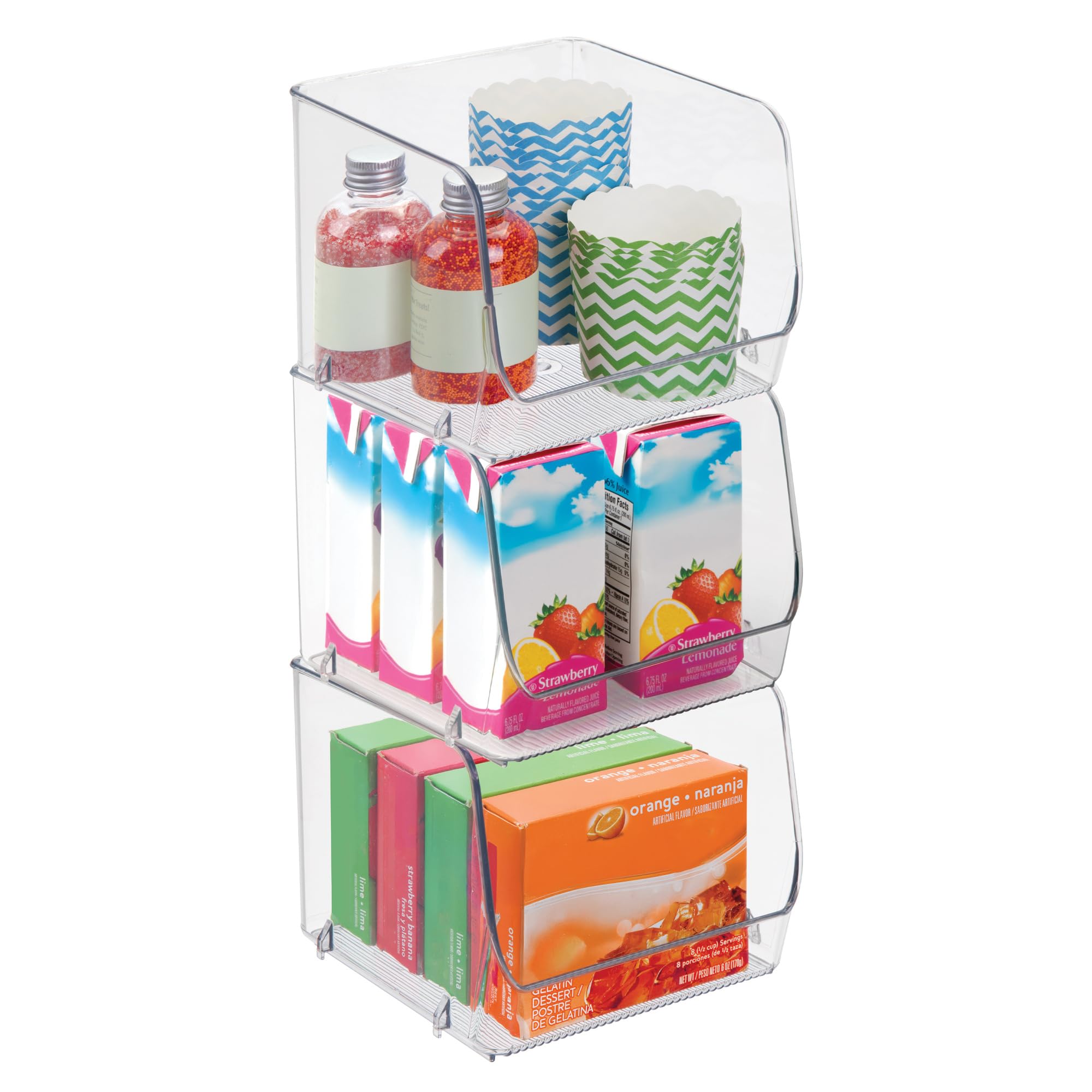 Amazon.com - iDesign Stackable Open-Front Storage Bins for Kitchen