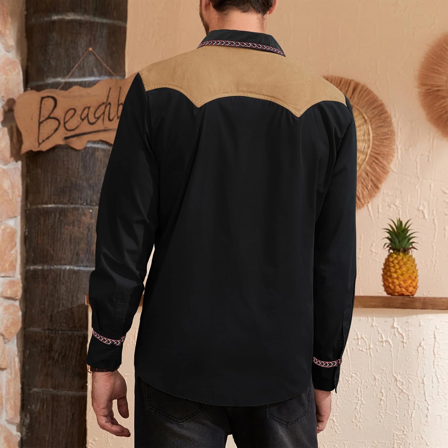 American Trends Mens Western Shirts Long Sleeve Cowboy Shirts for Men Casual Button Down Shirts Country Shirt - Image 6