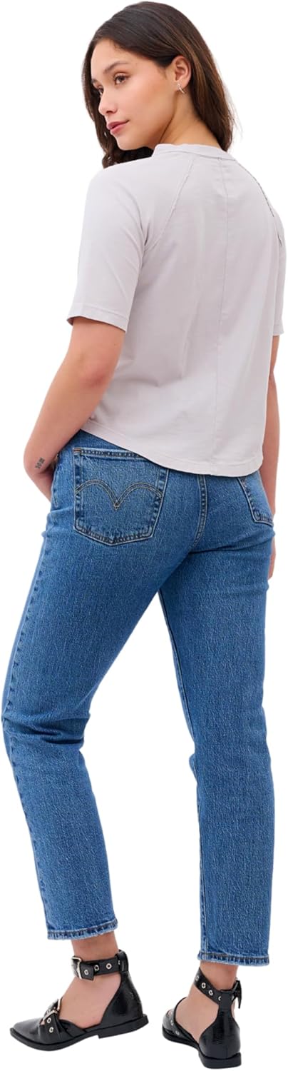 Elena Women's Cotton T-Shirt, Organic Pima Cotton, Relaxed Fit, Elbow/Short Length Sleeve, Round Neck, Casual Style - Image 4