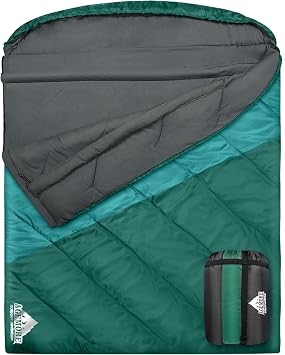 Double Sleeping Bag for Adults, Queen Size 2 Person Sleeping Bag